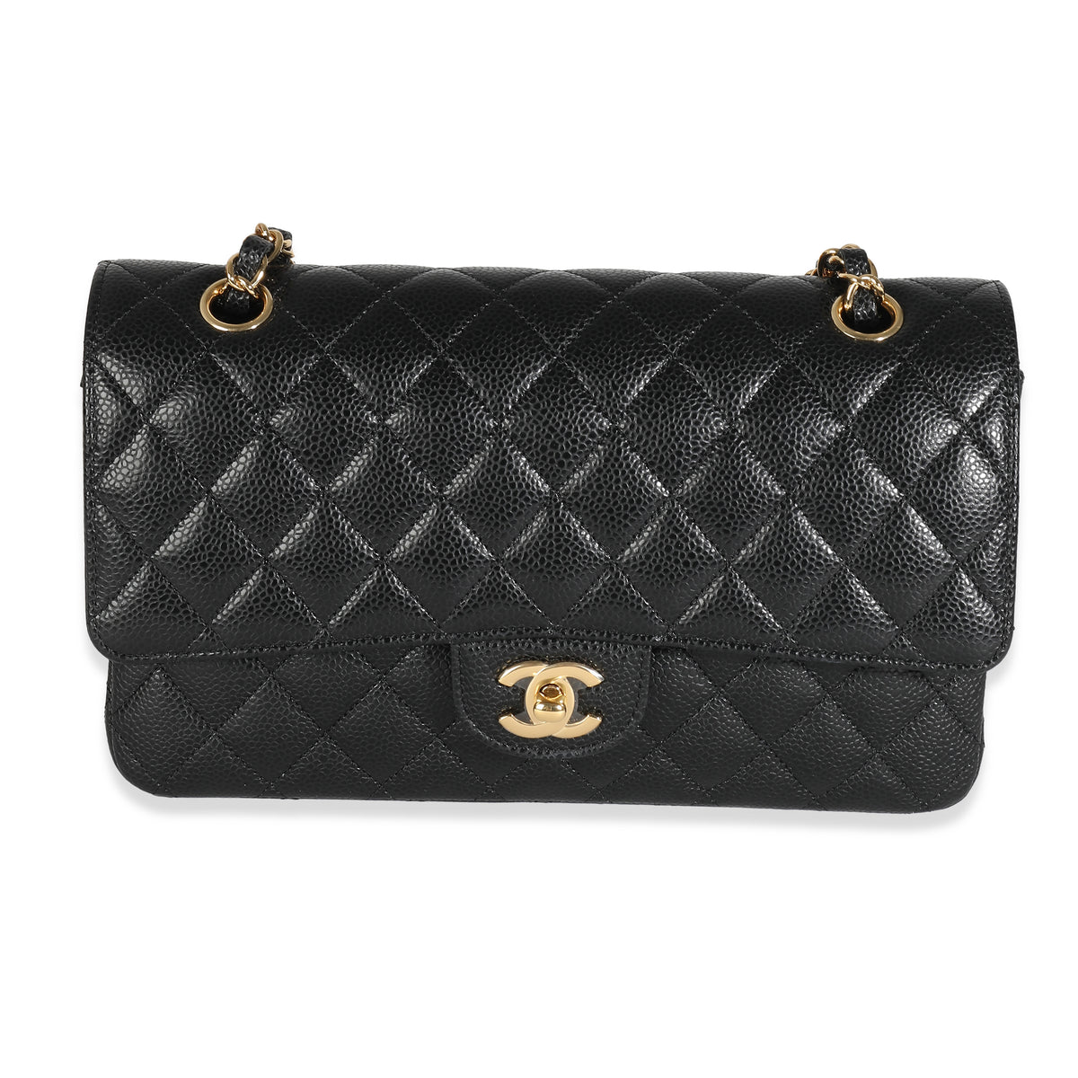 Chanel Black Quilted Caviar Medium Classic Double Flap Bag