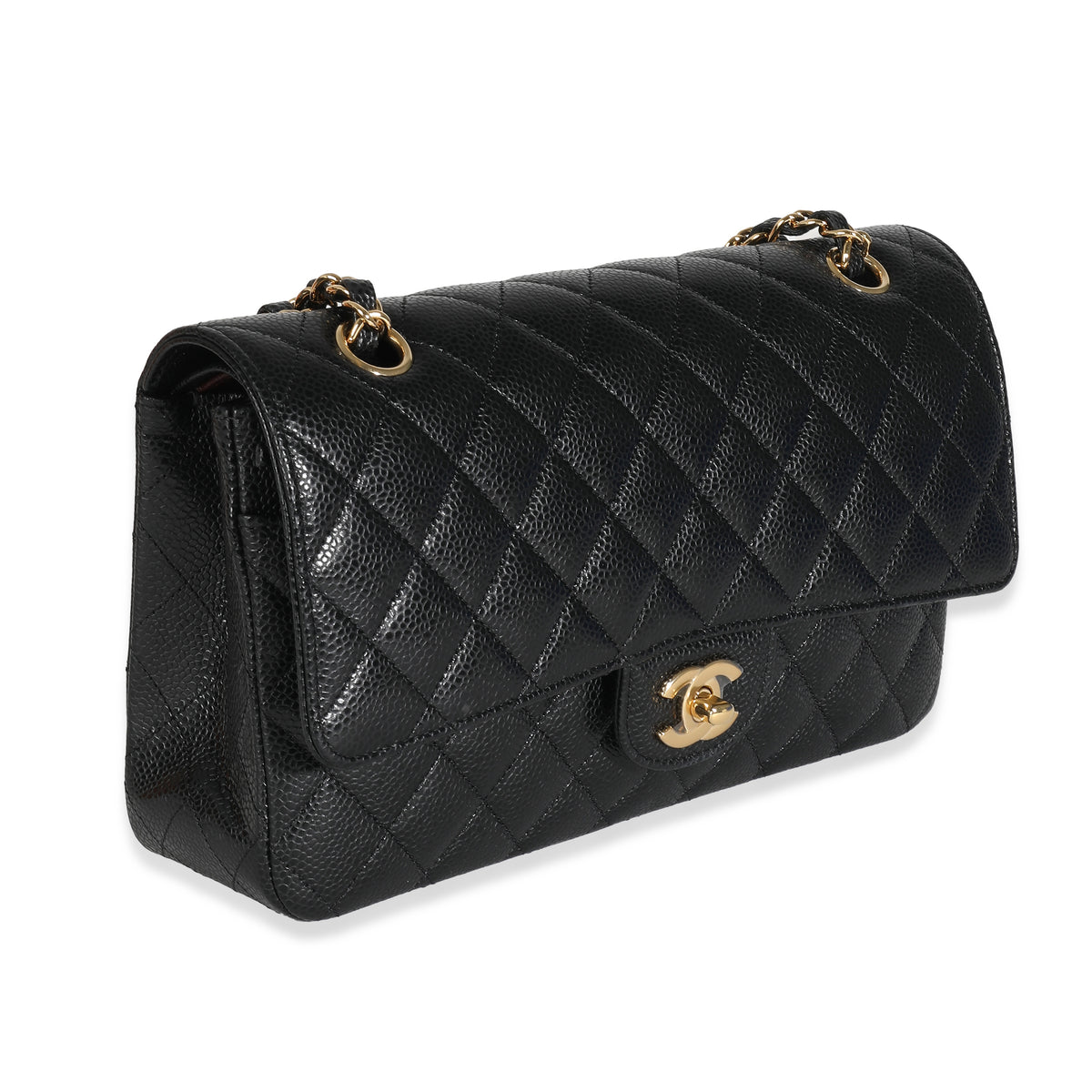 Chanel Black Quilted Caviar Medium Classic Double Flap Bag