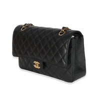 Chanel Black Quilted Caviar Medium Classic Double Flap Bag