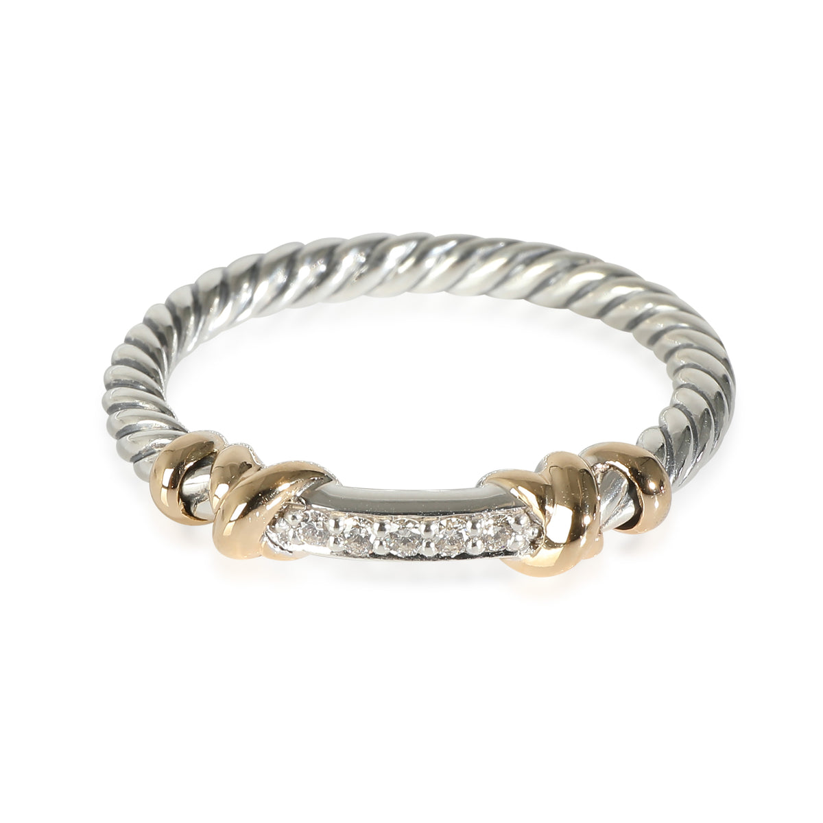 David Yurman Petite Helena Ring in 18k Yellow Gold/Sterling Silver