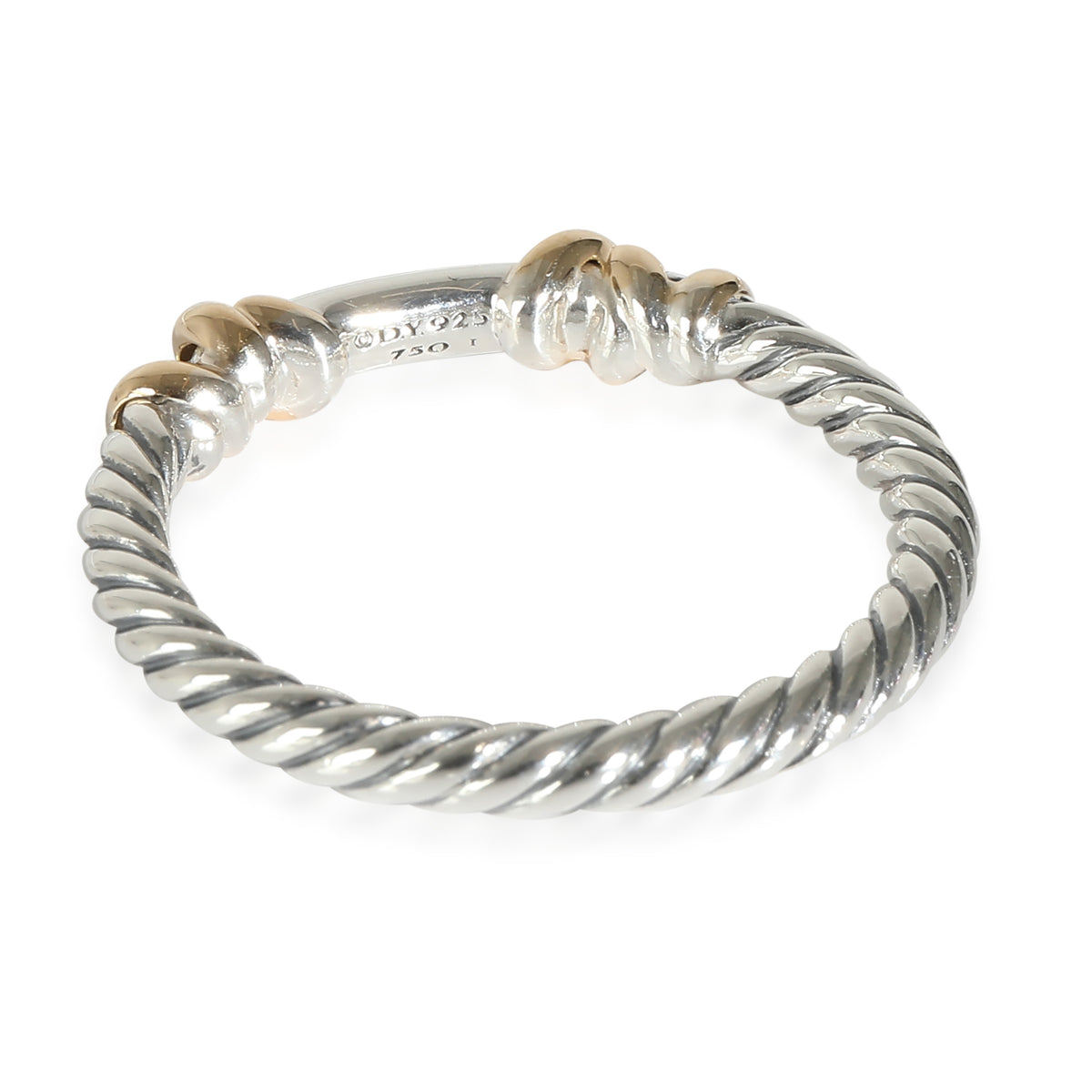 David Yurman Petite Helena Ring in 18k Yellow Gold/Sterling Silver