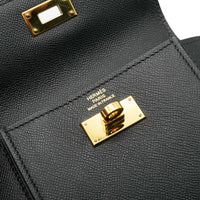 Hermès Black Epsom Kelly Pocket Compact Wallet