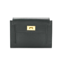 Hermès Black Epsom Kelly Pocket Compact Wallet