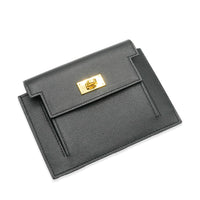 Hermès Black Epsom Kelly Pocket Compact Wallet