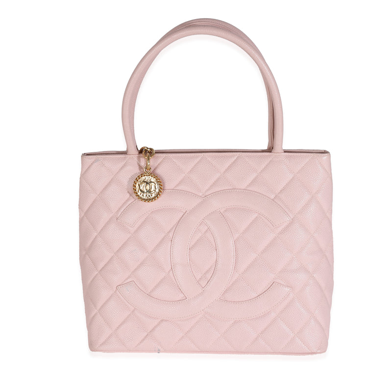 Chanel Pink Quilted Caviar Medallion Tote