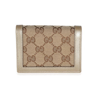 Gucci Gold Beige GG Canvas Sukey Card Case