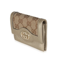 Gucci Gold Beige GG Canvas Sukey Card Case