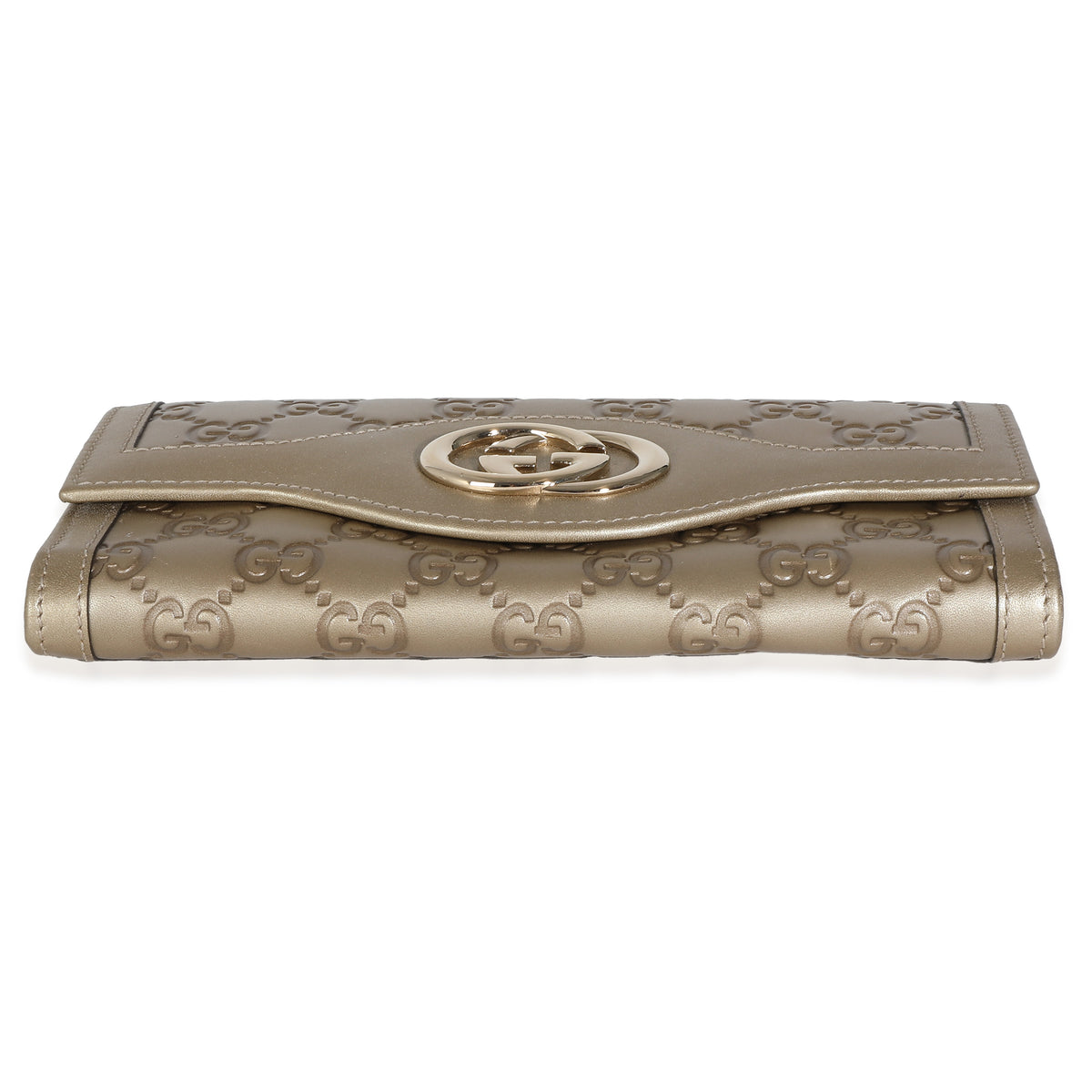 Gucci Champagne Guccissima Leather Sukey Continental Wallet