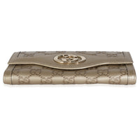 Gucci Champagne Guccissima Leather Sukey Continental Wallet