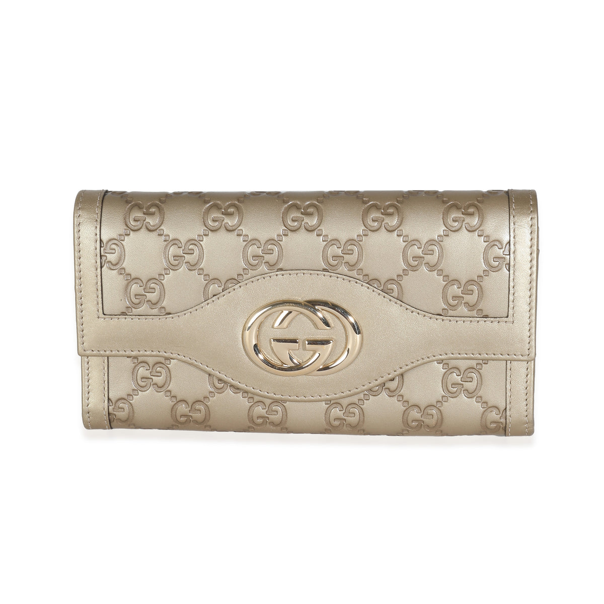 Gucci Champagne Guccissima Leather Sukey Continental Wallet