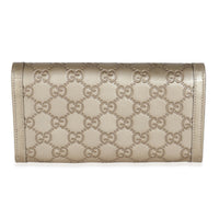 Gucci Champagne Guccissima Leather Sukey Continental Wallet