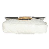 Fendi White FF Embossed Nappa Mini Baguette Bag