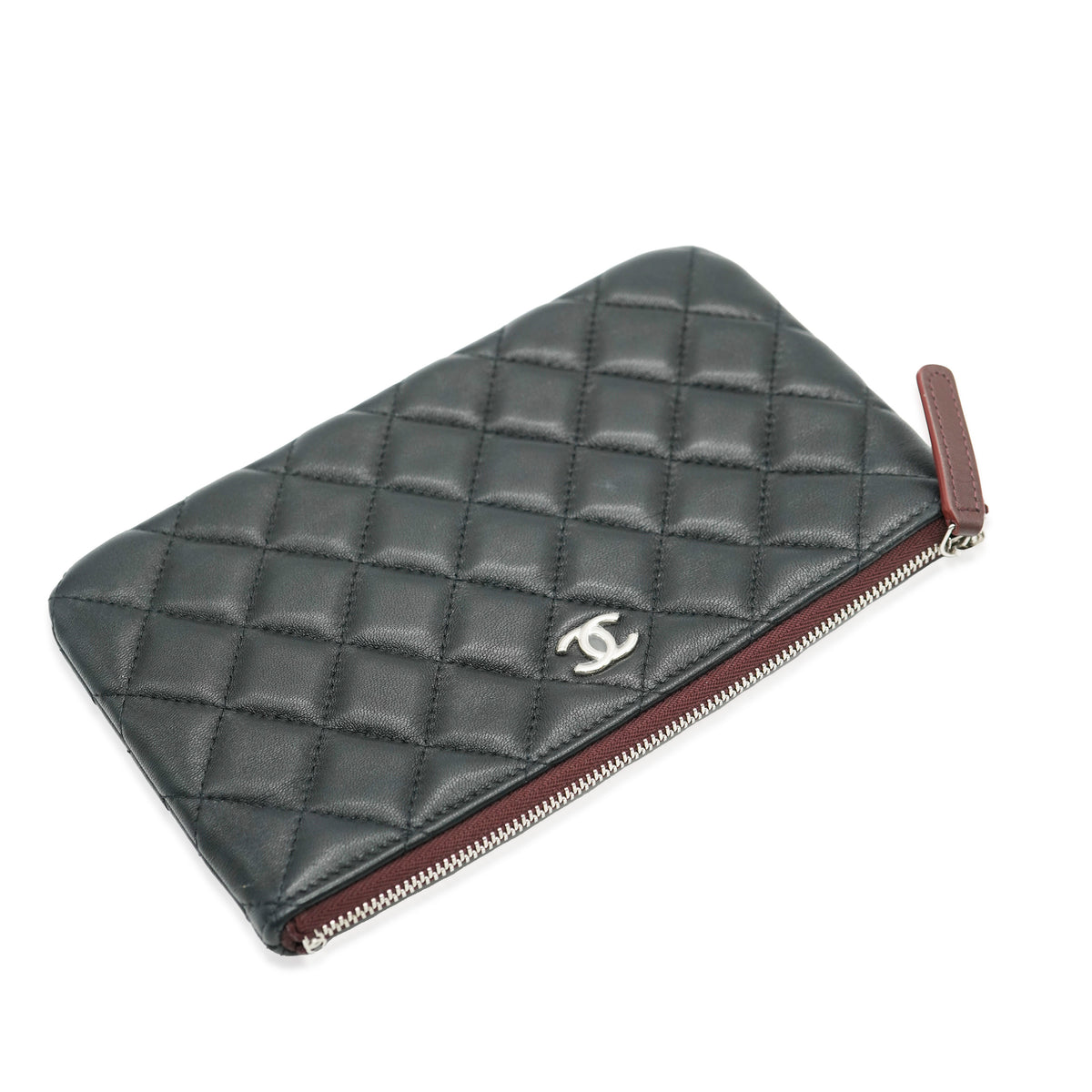 Chanel Black Quilted Lambskin Small O-Case Pouch