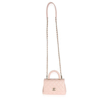 Chanel 21A Light Pink Quilted Caviar Mini Coco Top Handle