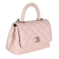 Chanel 21A Light Pink Quilted Caviar Mini Coco Top Handle