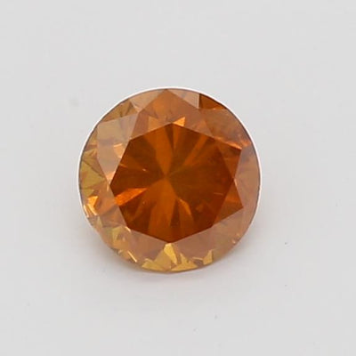 GIA Certified 0.21 Ct Round cut Fancy Deep Yellowish Orange Loose Diamond