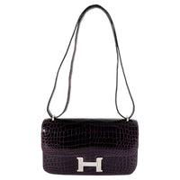 Hermes Amethyst Crocodile Niloticus Constance Elan 25 PHW