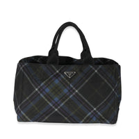 Prada Multicolor Check Tessuto Medium Canapa Tote