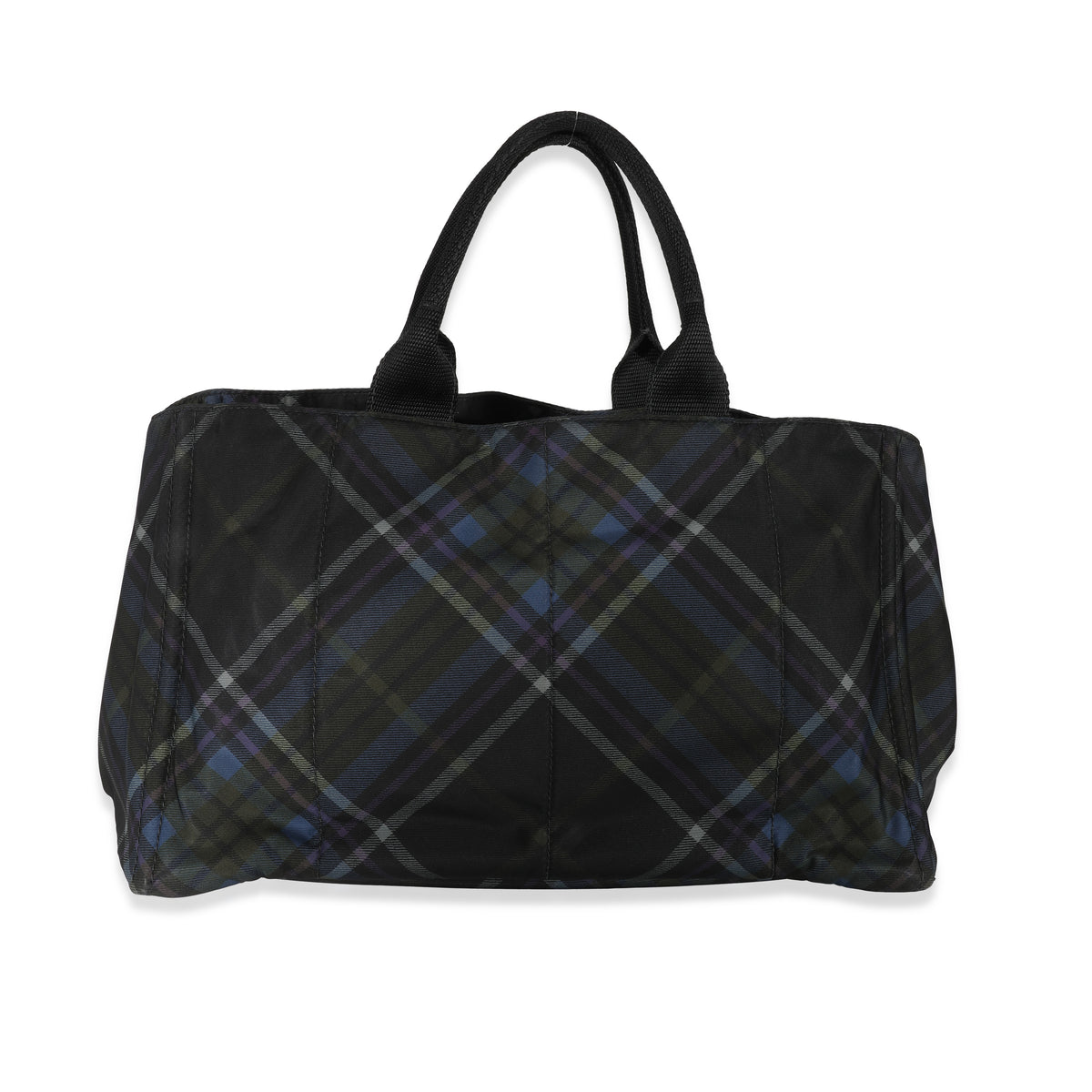 Prada Multicolor Check Tessuto Medium Canapa Tote