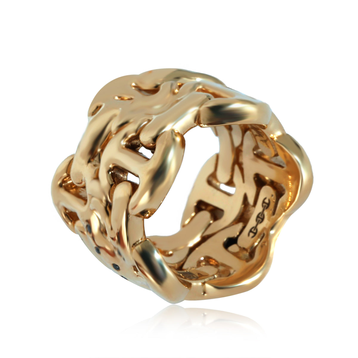 Hoorsenbuhs Sacred Double Classic Tri-Link in 18k Yellow Gold 0.05 CTW