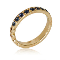 Hoorsenbuhs Americana Ring Blue Sapphires Ring in 18k Yellow Gold