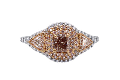 Pink & White Diamond Engagement Ring in 18K Rose Gold (1.73 CTW)