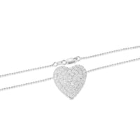 Diamond Heart Shaped Pendant in 14K White Gold, 2.5 CTW