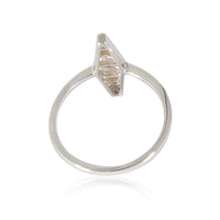 18K White Gold Baguette Diamond Elongated Fashion Ring, .55 Ctw.