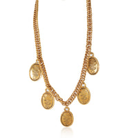 Chanel Oval CC & Crowns Charm Gold Toned Necklace, 1990s