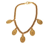 Chanel Oval CC & Crowns Charm Gold Toned Necklace, 1990s