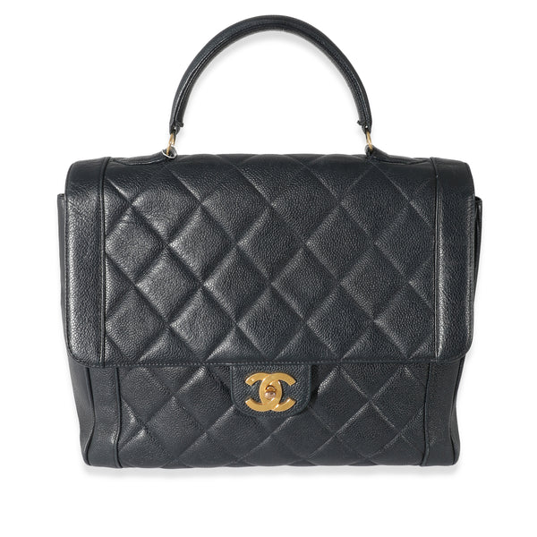 Chanel Black Quilted Caviar Top Handle Kelly Bag, myGemma, FR