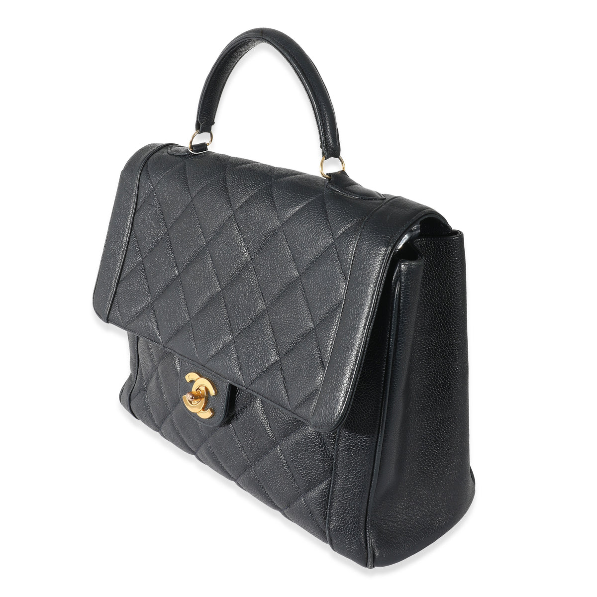 Chanel Black Quilted Caviar Large Coco Top Handle Flap Bag, myGemma, QA