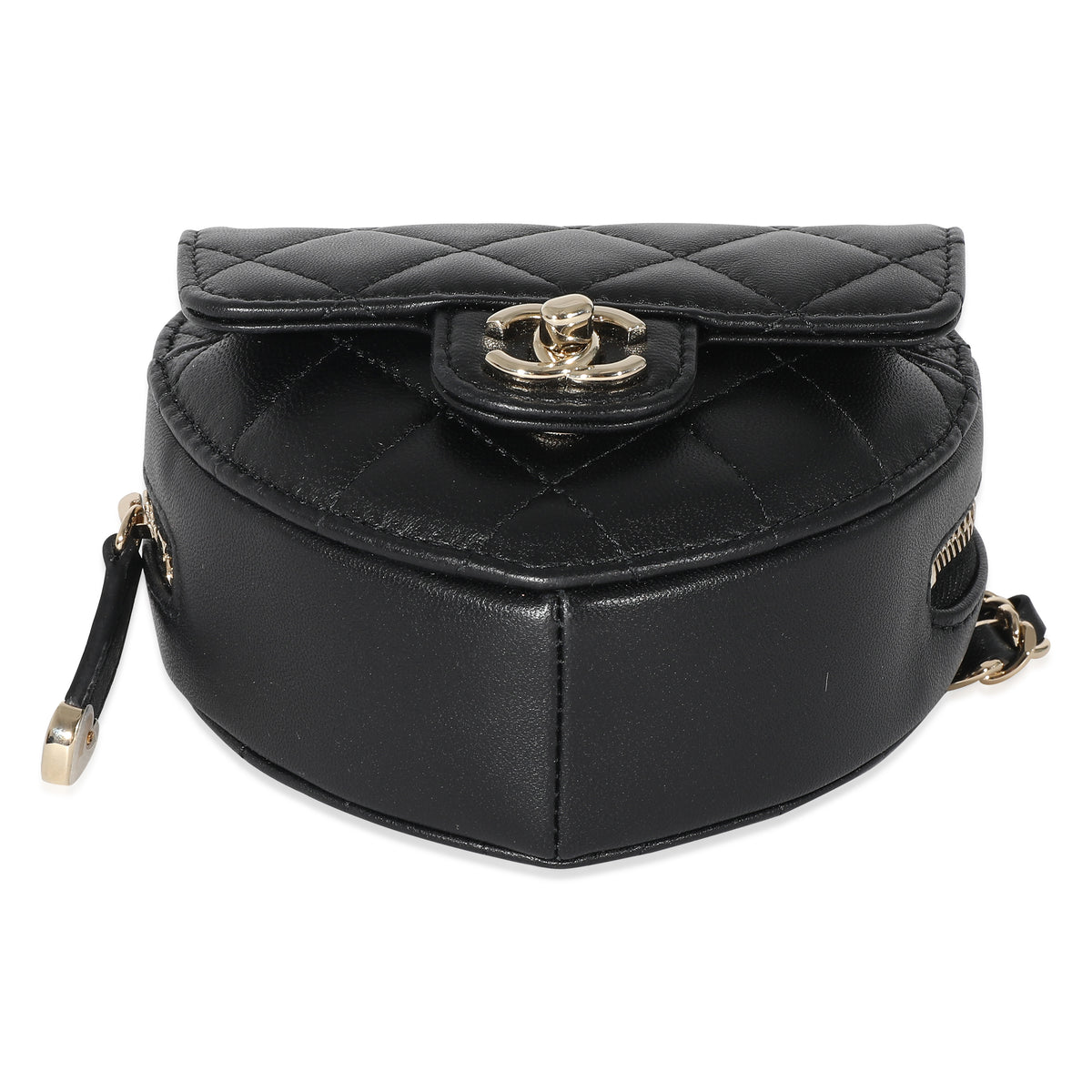 Chanel Black Quilted Lambskin Mini CC In Love Heart Bag