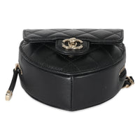 Chanel Black Quilted Lambskin Mini CC In Love Heart Bag