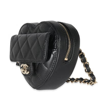 Chanel Black Quilted Lambskin Mini CC In Love Heart Bag