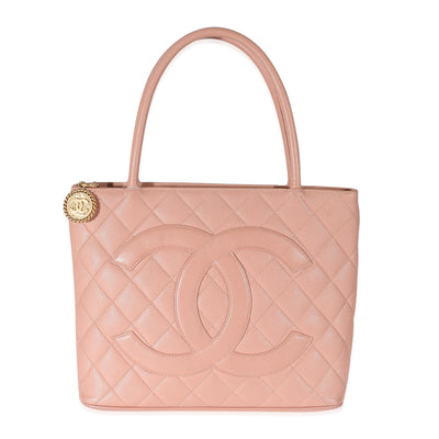 Chanel Pink Quilted Caviar Medallion Tote