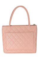 Chanel Pink Quilted Caviar Medallion Tote