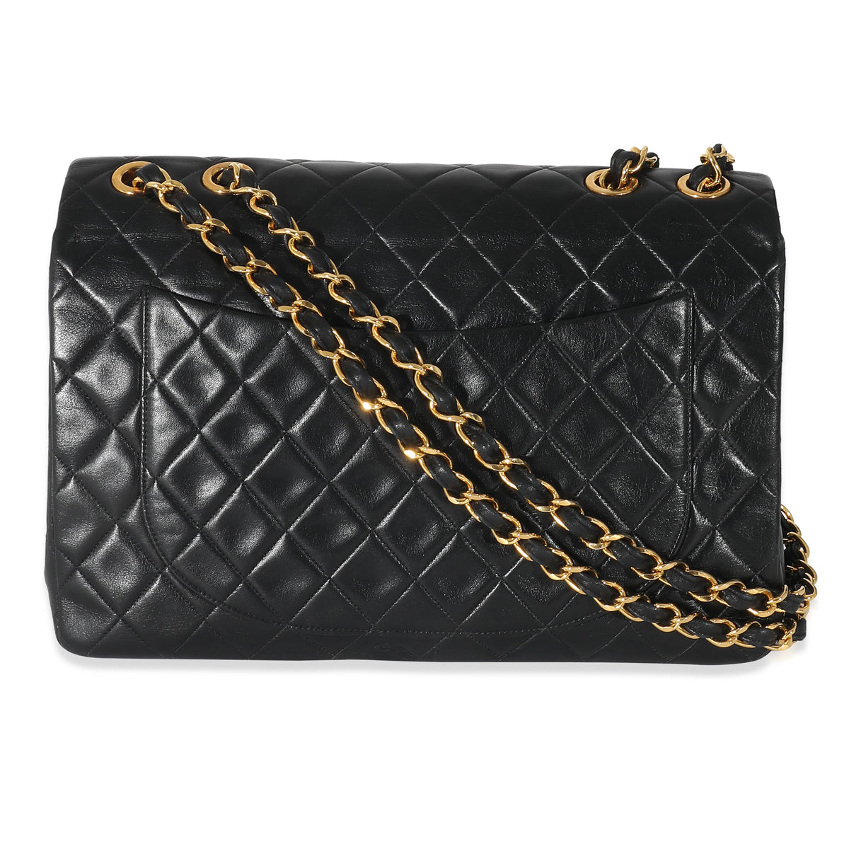 Chanel Black Quilted Lambskin Maxi Single Flap Bag