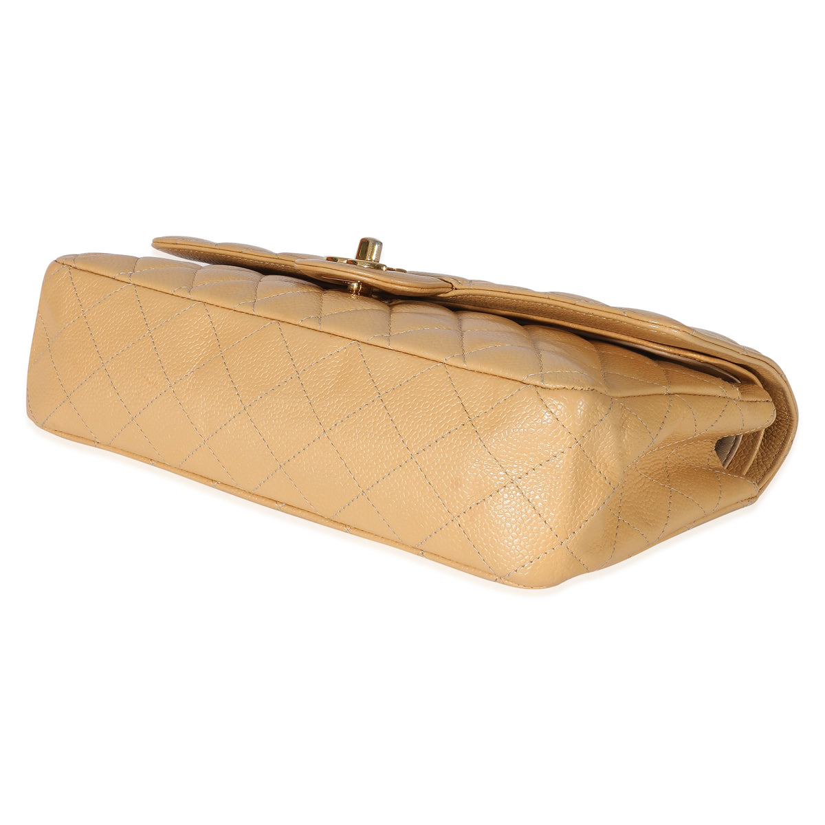 Chanel Beige Lambskin Medium Classic Flap Bag