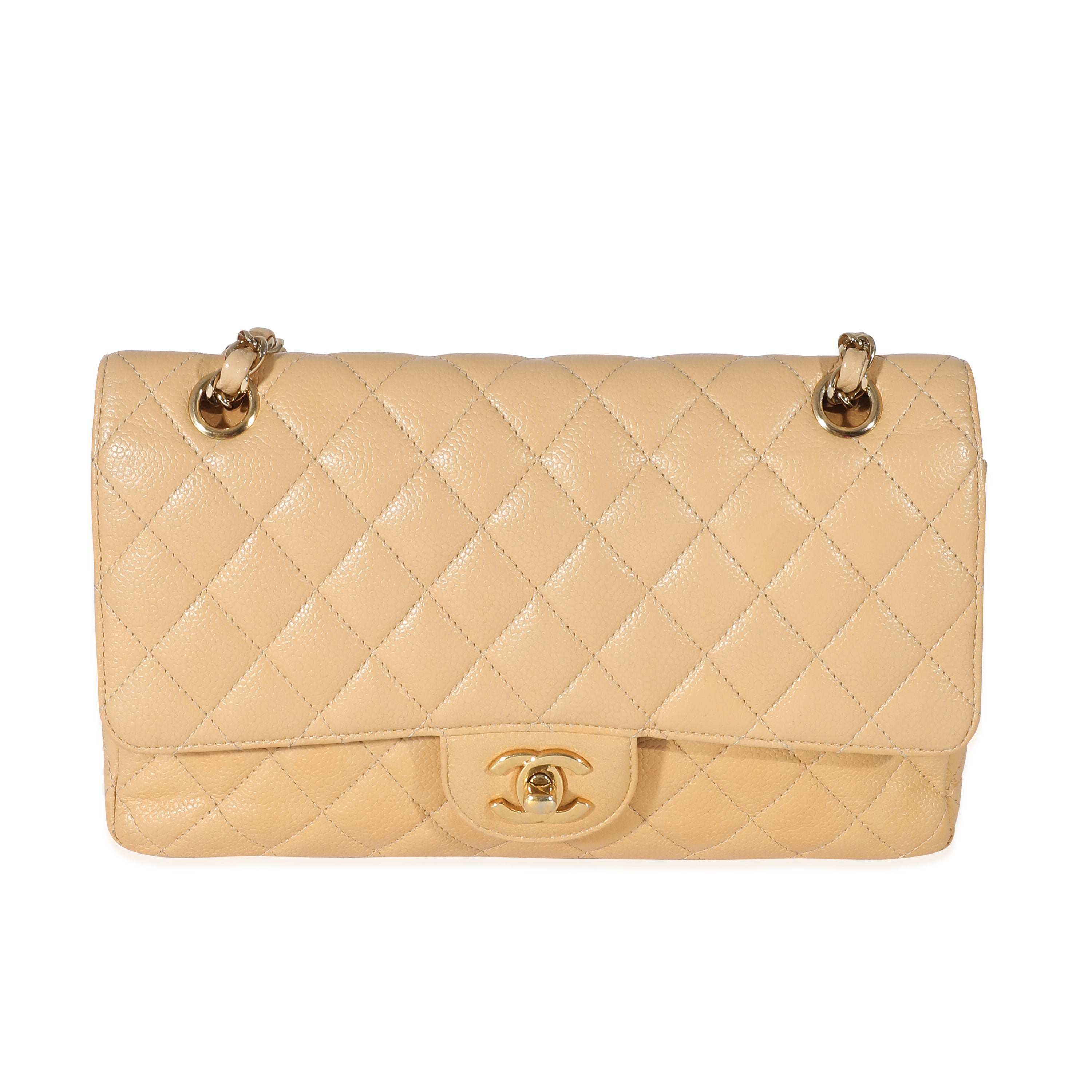 Chanel Beige Quilted Caviar Medium Classic Double Flap Bag, myGemma, DE