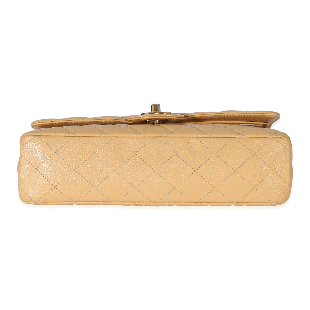 Chanel Beige Quilted Caviar Medium Classic Double Flap Bag