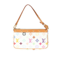 Louis Vuitton White Multicolor Canvas Pochette Accessories