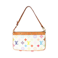 Louis Vuitton White Multicolor Canvas Pochette Accessories