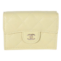 Chanel Yellow Quilted Lambskin Small Flap Wallet