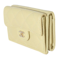 Chanel Yellow Quilted Lambskin Small Flap Wallet