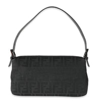 Fendi Black Zucca Canvas Baguette