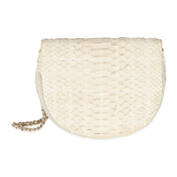 Chanel Off White Python Oyster Clutch