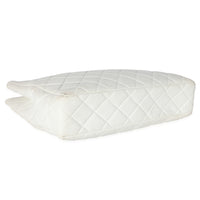 Chanel White Quilted Lambskin Shopping Tote