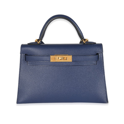 Hermès Epsom Bleu Saphir Mini Kelly II 20 GHW