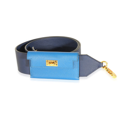Hermès Bleu Saphir Epsom Swift Kelly Pocket Strap GHW
